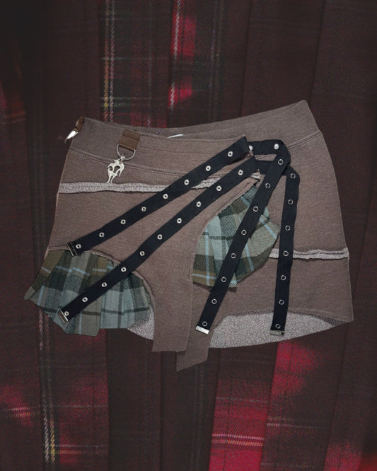 Serpent Kilt Mini - Brown / Moss  *READY TO SHIP*