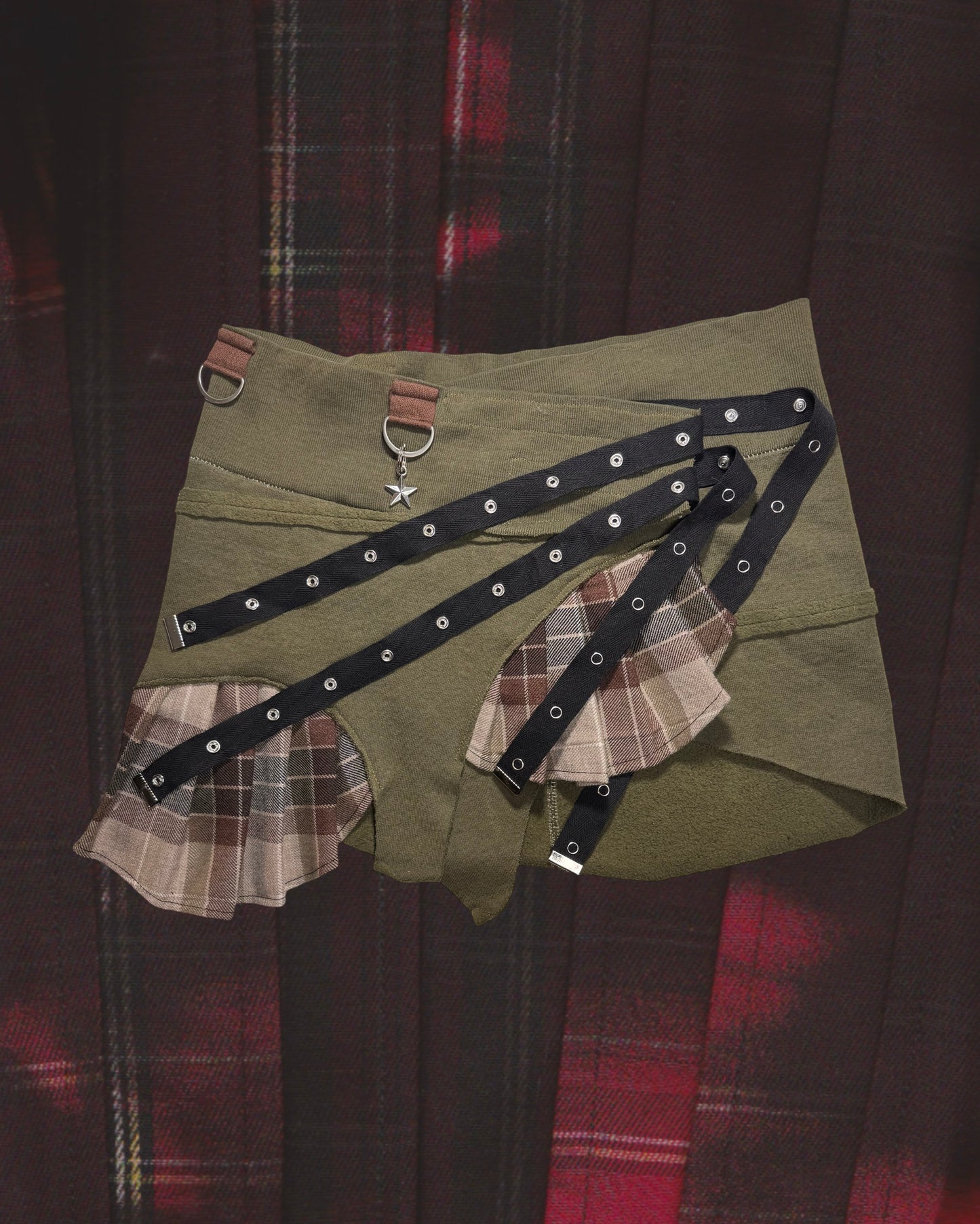 Serpent Kilt Mini - Khaki / Brown  *READY TO SHIP*