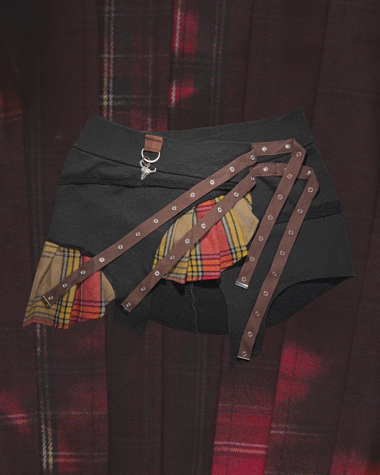 Serpent Kilt Mini - Washed Black / Autumn  *READY TO SHIP*